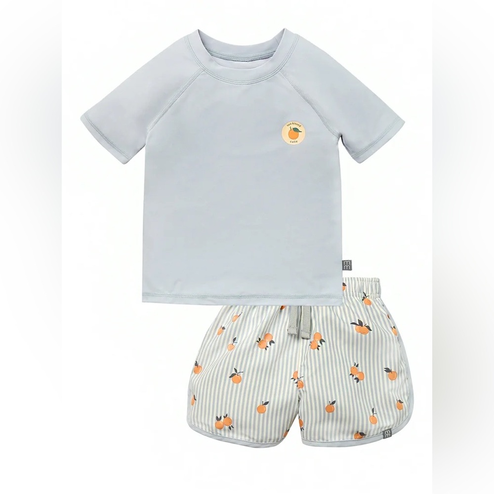 Modern Moments by Gerber Toddler Boy Short Sleeve Rash Guard and Trunk Set